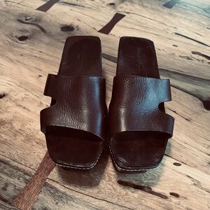 ROBERT CLERGERIE PARIS Women's Brown LEATHER platform slides  orig $540 US 6.5